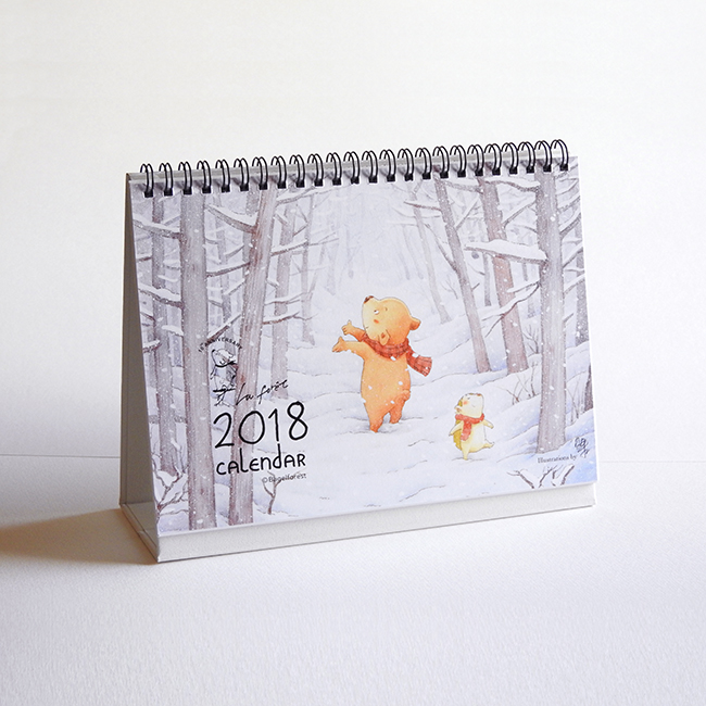 2018貝果在森林裡散步桌曆