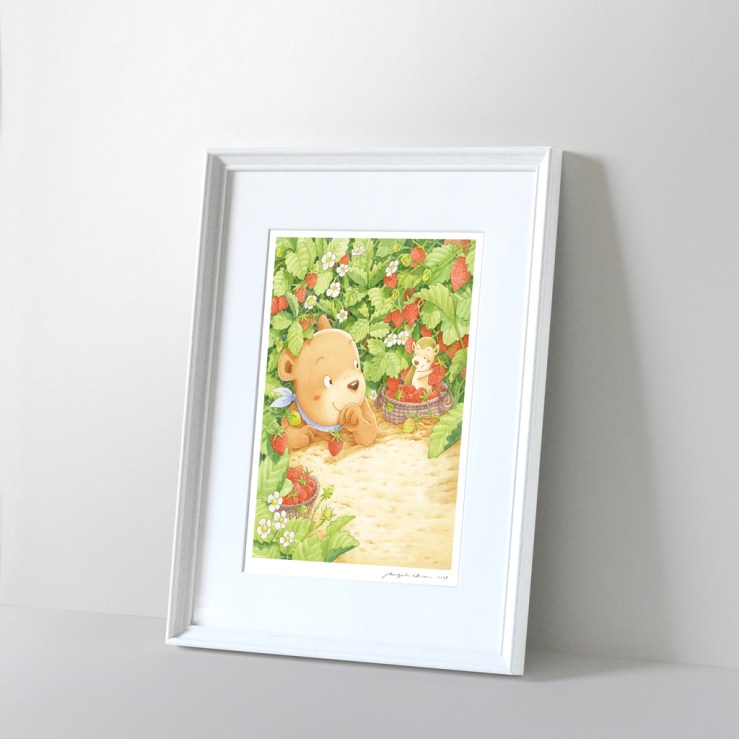 貝果複製畫-果果森林野草莓園