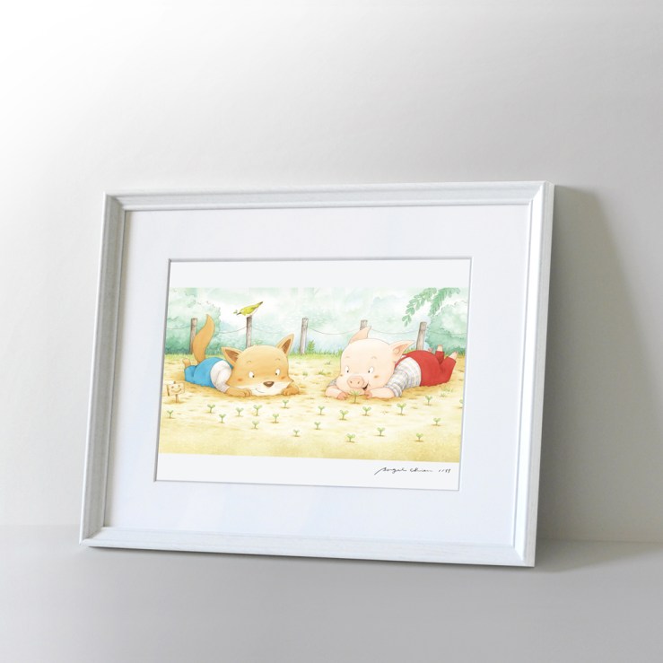 貝果複製畫-綠綠的小苗