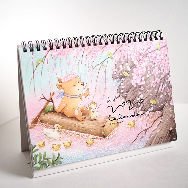 2020貝果在森林散步桌曆-1