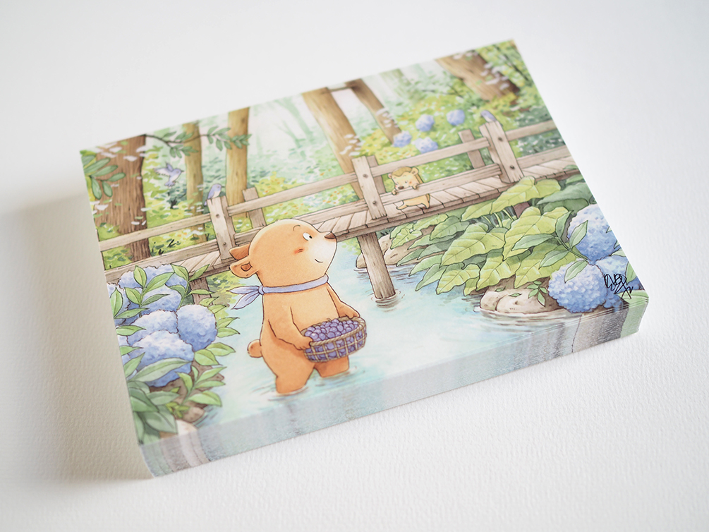 呼呼和小哈-繡球花／紫陽花明信片（晴天）